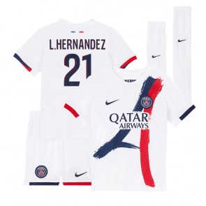 Paris Saint-Germain Lucas Hernandez #21 Dětské Venkovní dres komplet 2024-25 Krátký Rukáv (+ trenýrky)